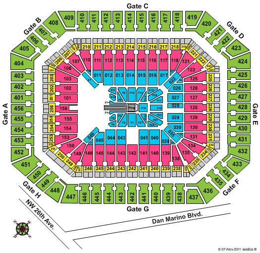 Hard Rock Stadium WWE Seating Chart
